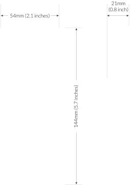 54mm (2.1 inches) 144mm (5.7 inches) 21mm (0.8 inch)