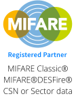 Registered Partner MIFARE Classic® MIFARE®DESFire® CSN or Sector data